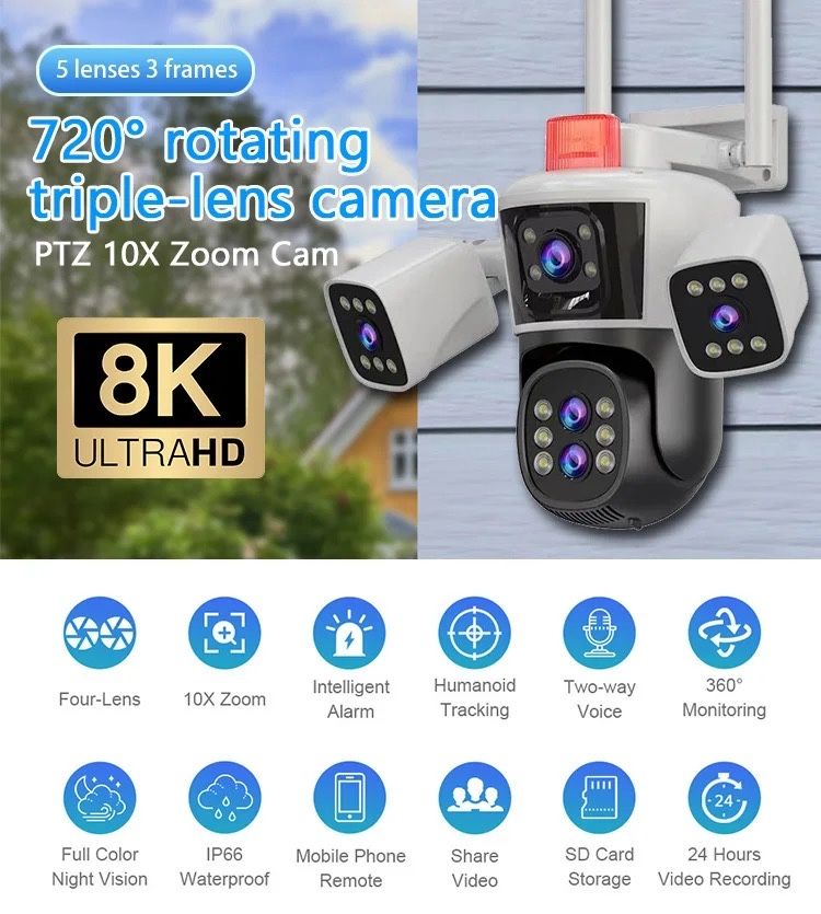 Камера видеонаблюдения 8K 16mp wifi