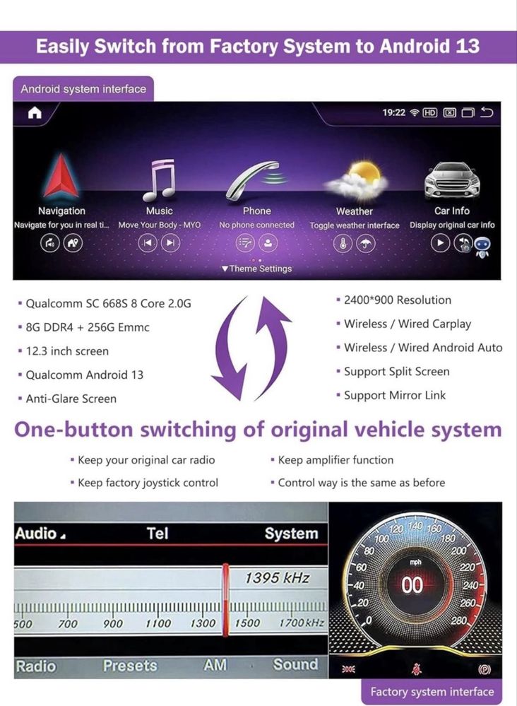 12.3” IPS 1920*720P Mercedes A/GLA Class W176 C117 X156
