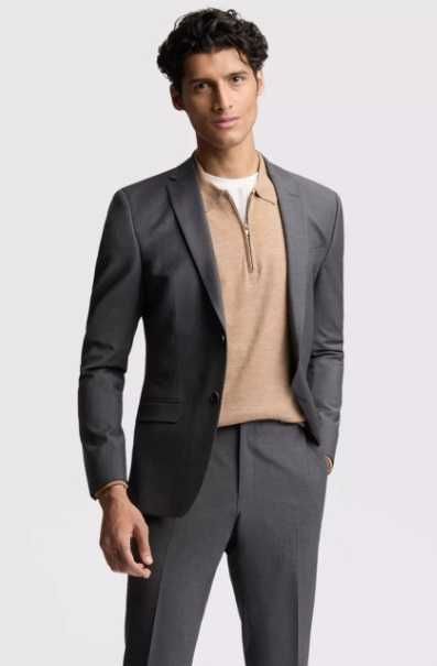 Sacou blazer slim 102 L premium Lawrence Grey New York lana respirabil