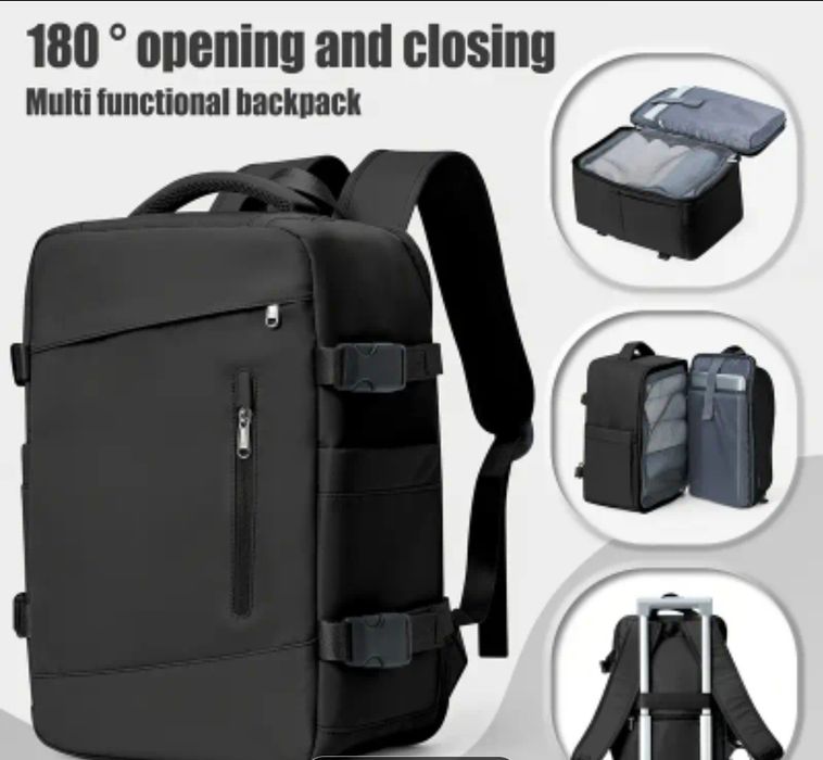 Rucsac unisex, cu multuple compartumente si deschidere 180°, compatibi