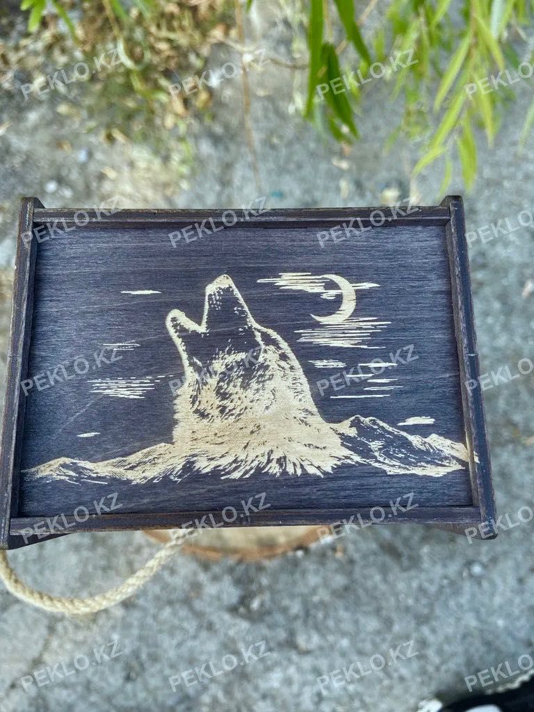 Набор шампур в тубусе «Волк»  подарок, подарочный набор