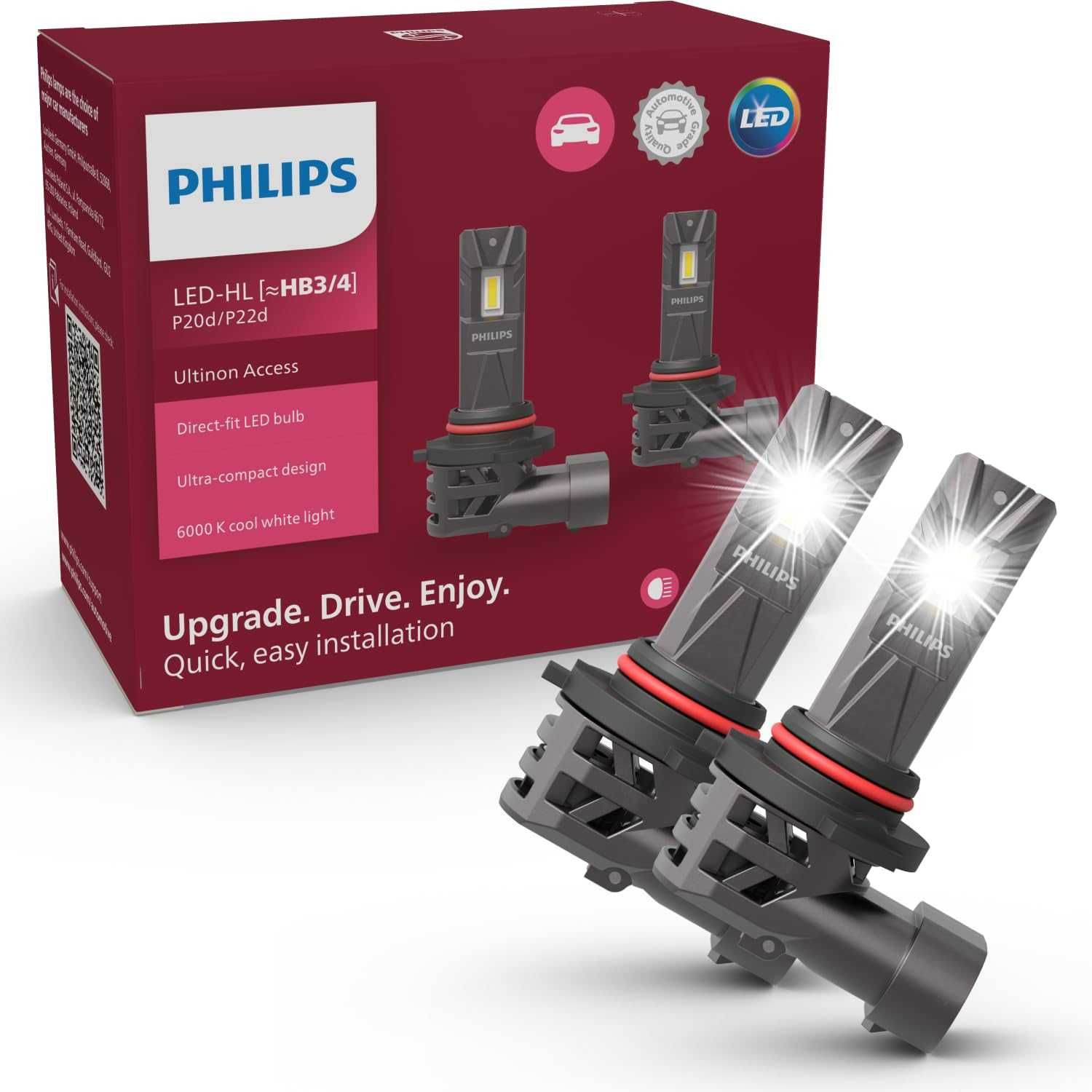 LED крушки PHILIPS Ultinon Access H1/H3/H4/H7/H8/H11...12V-6000K-к-т