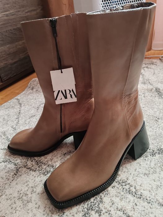 Cizme Zara Dama Mărimea 38 Noi Piele