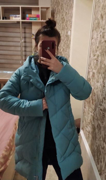 Теплая куртка голубого  цвета