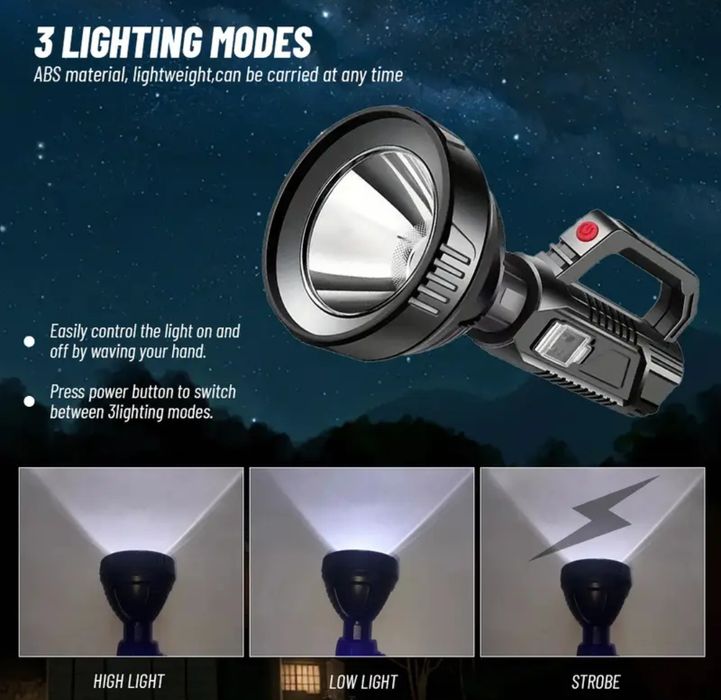 Lanterna Lumina Led Puternica 300metri 1000lumeni Baterie Reincarcabil