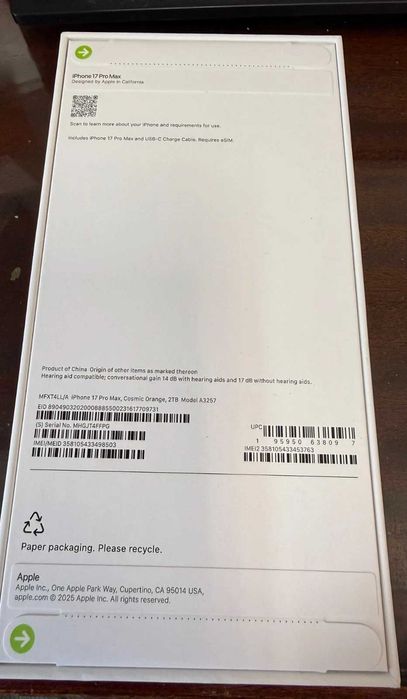 iphone 17 pro max 2 TB