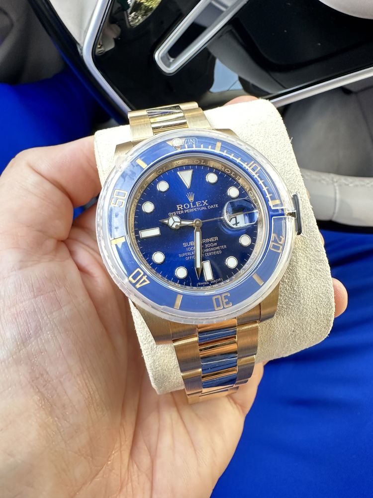 Rolex Submariner Date 40mm Aur 18k Blue Nou Act 2019 Garantie