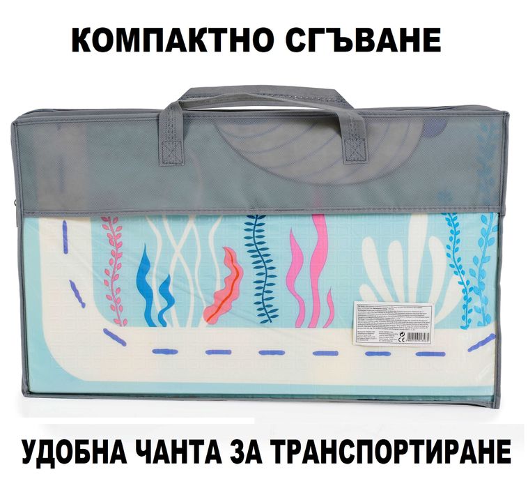 Двулицево килимче детска постелка водоустойчив термо килим 180х120х1см