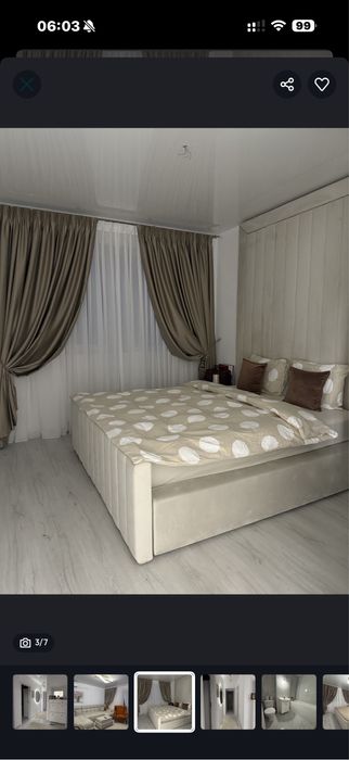 Pat de dormitor cu leduri, lada de depozitare si saltea