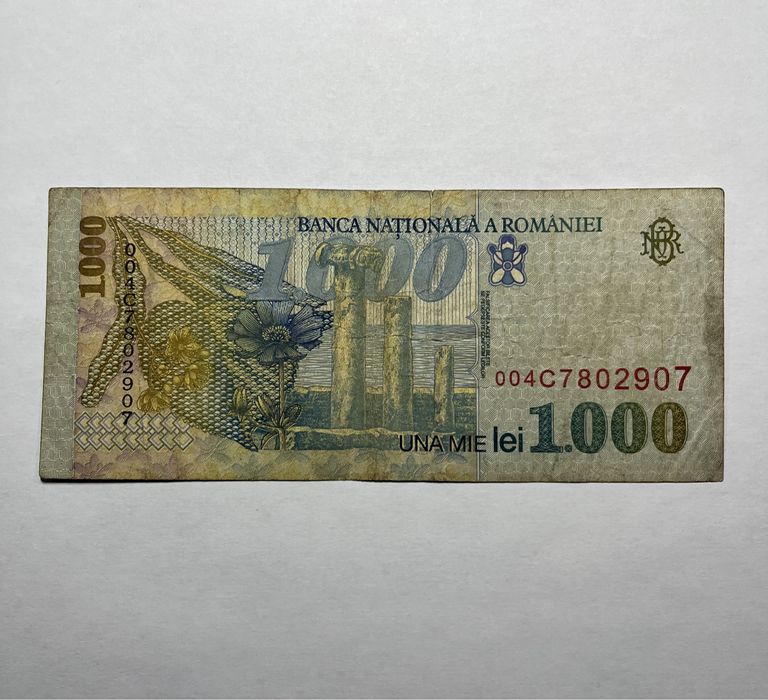 Bancnotă de 1000 lei - anul 1998 - Mihai Eminescu