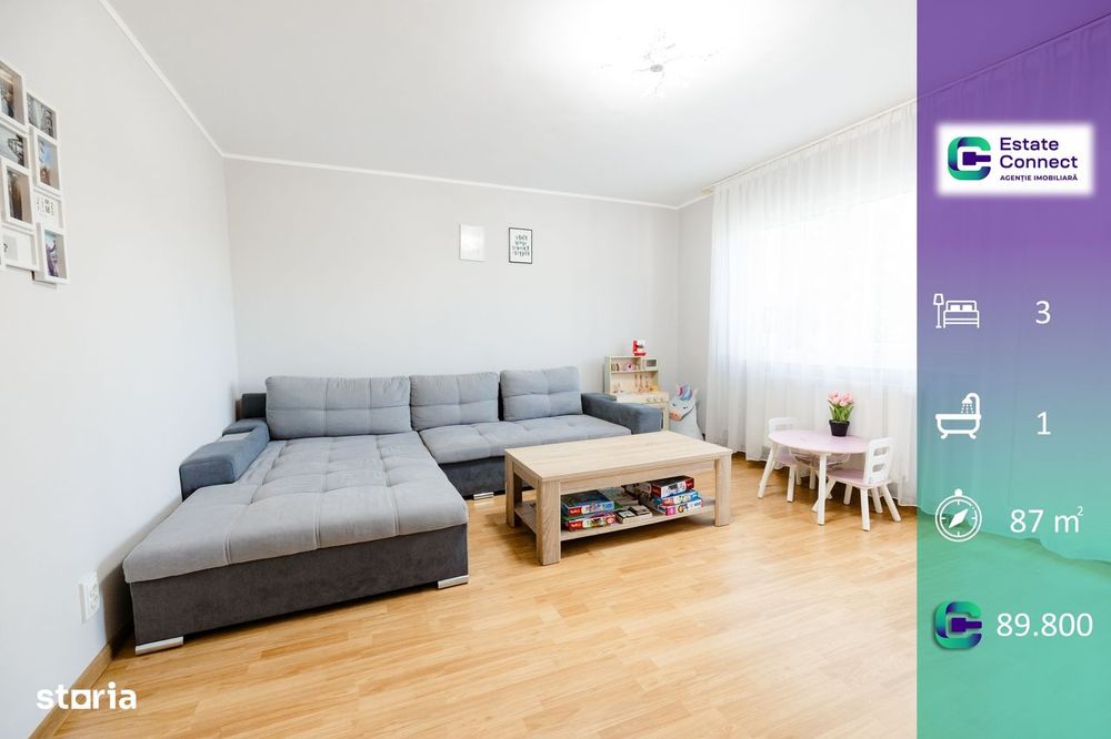 Apartament 3 camere decomandat, etaj 3, centrala - Vlaicu