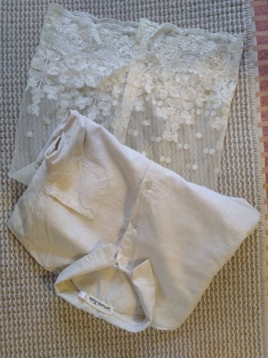 Детска дълга ризка с дантела