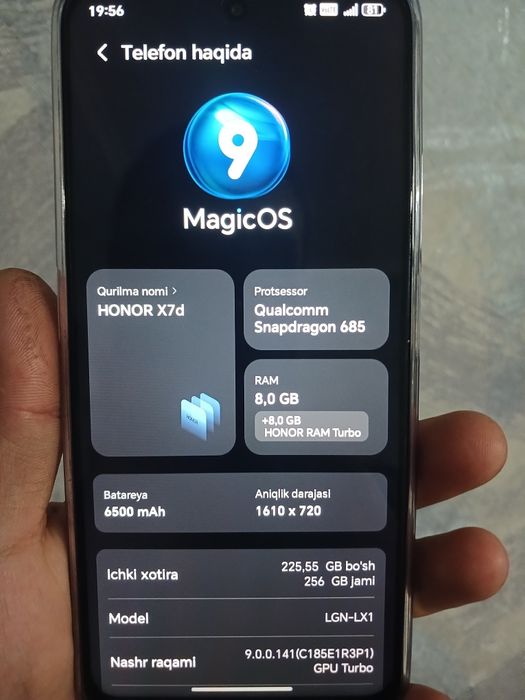 Honor X7d 256 g yangi
