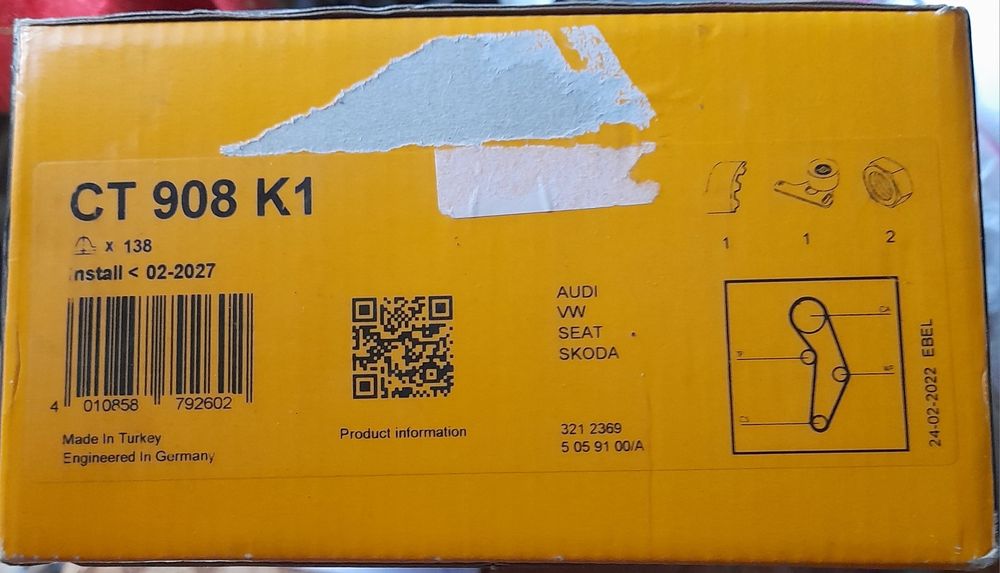 Kit distribuție Golf 5 1.6 MPI 2008