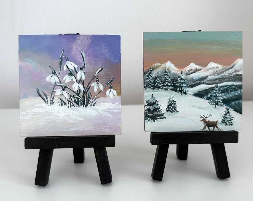 Mini tablouri pictate manual