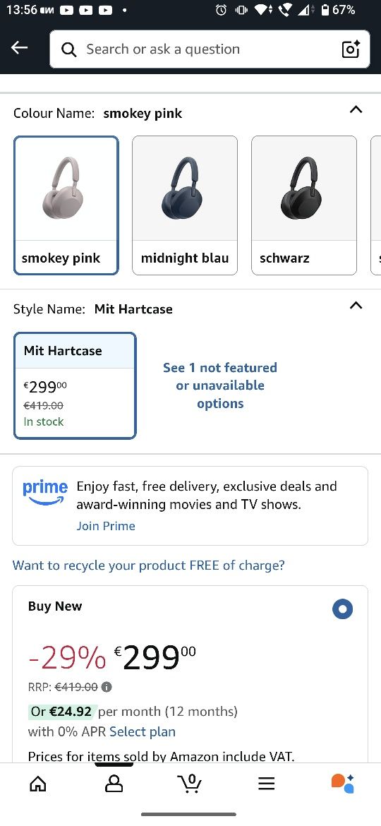 Casti Sony WH-1000XM5 Smoky Pink