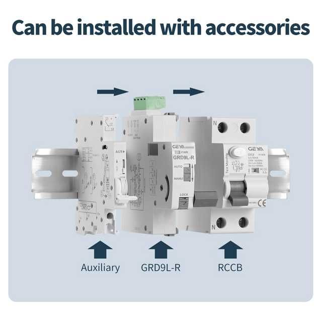 Intrerupator GEYA GRD9L-R 2P 63A 100mA cu reinchidere