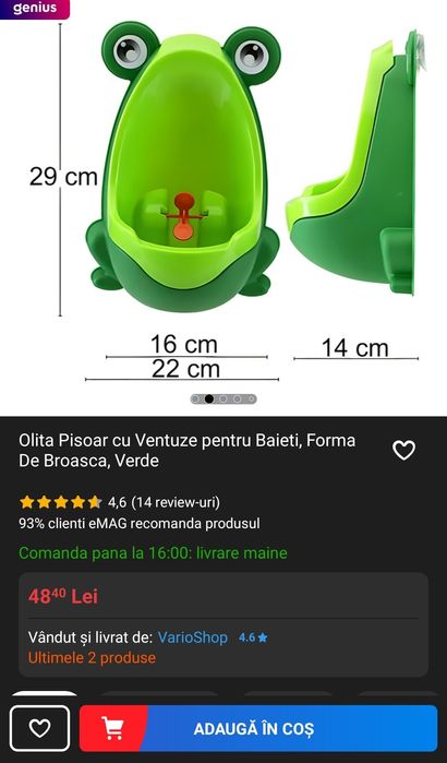 Oliță pisoar copii