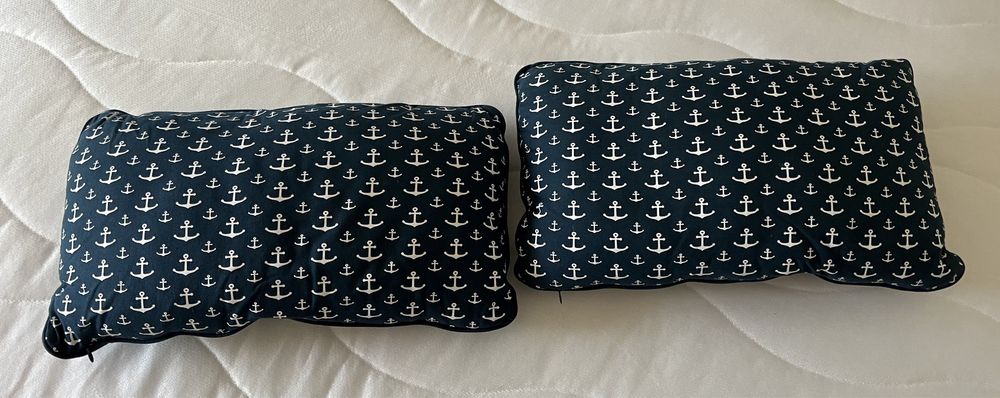 2 Perne model maritim. Huse detașabile cu fermoar