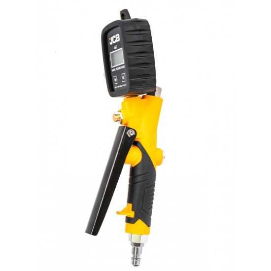 Пневматичен пистолет за помпане на гуми с дигитален манометър JCB