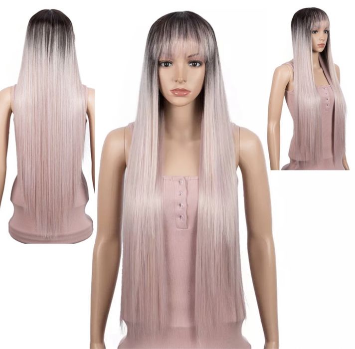 Peruca R214 (Daira-Shop.ro) Blonda Breton Gri Roz Cenusie Ombre suvite