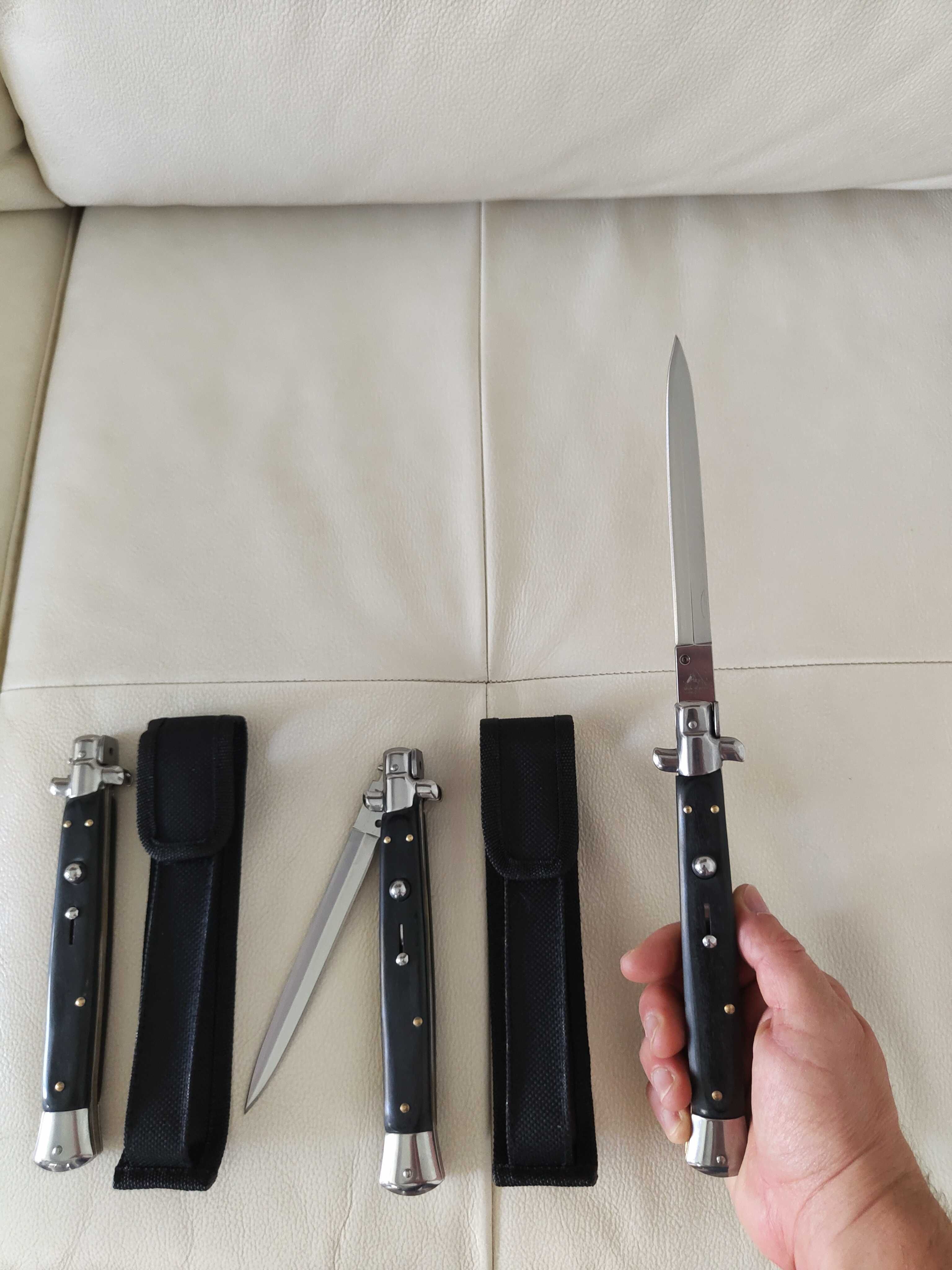 Cuțit cu buton automat , Briceag Stileto 34cm negru