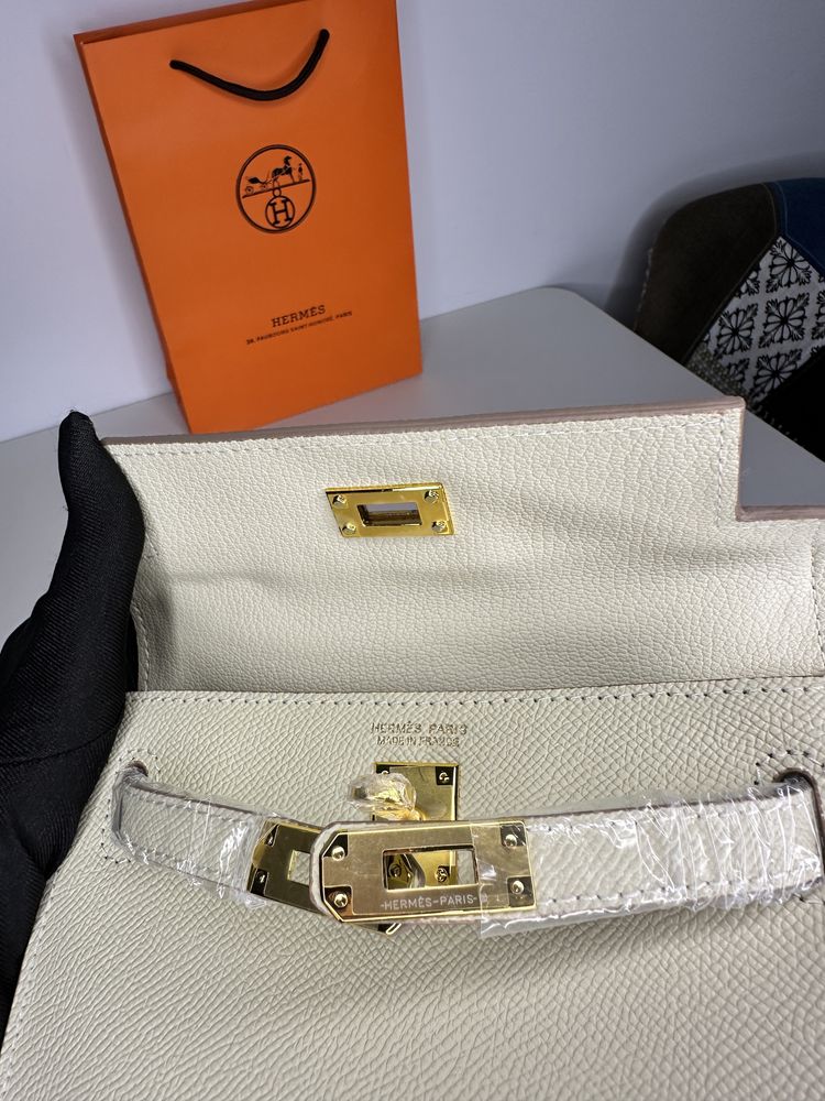 Geanta de lux HERMES Kelly 19 cm piele naturala 100% cadou