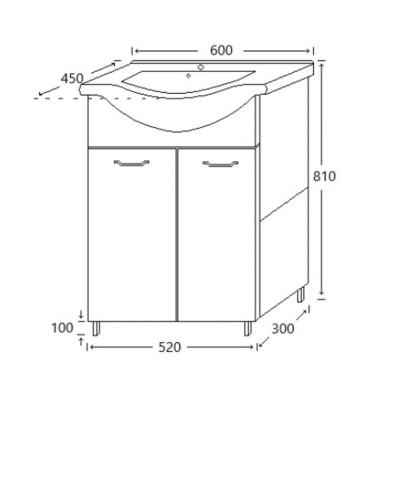 Mobilier Baie Mdf cu polita cu Lavoar Fayans