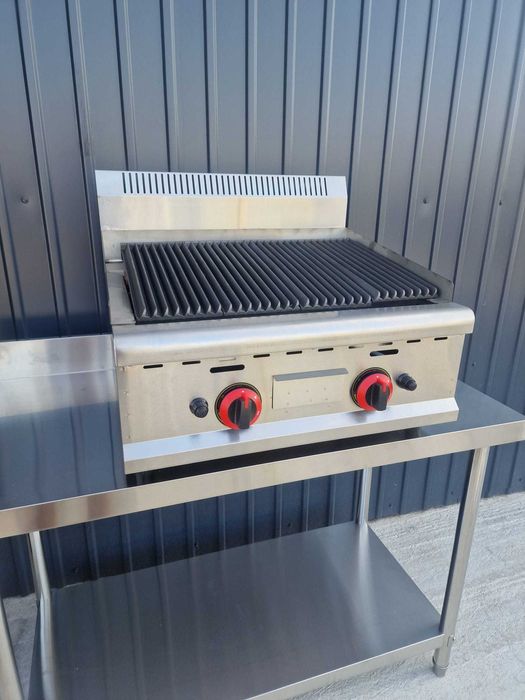 Gratar cu Roca Vulcanica si Grill din fonta,5 kg de roca inclusa