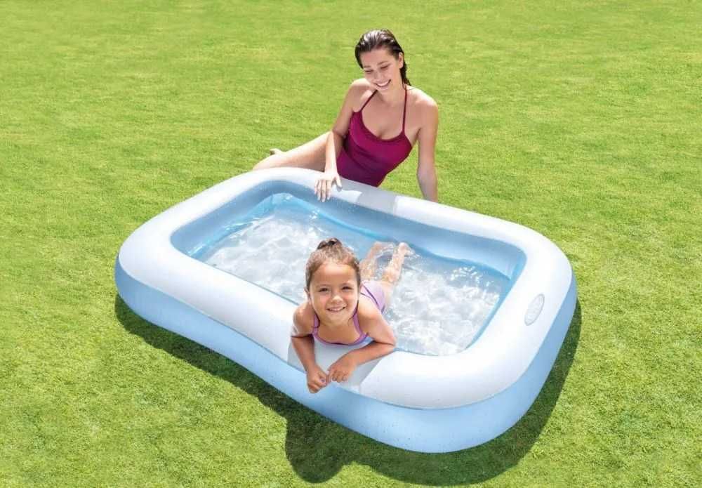Детски надуваем басейн Intex, 166 х 100 х 25 см, с меко дъно