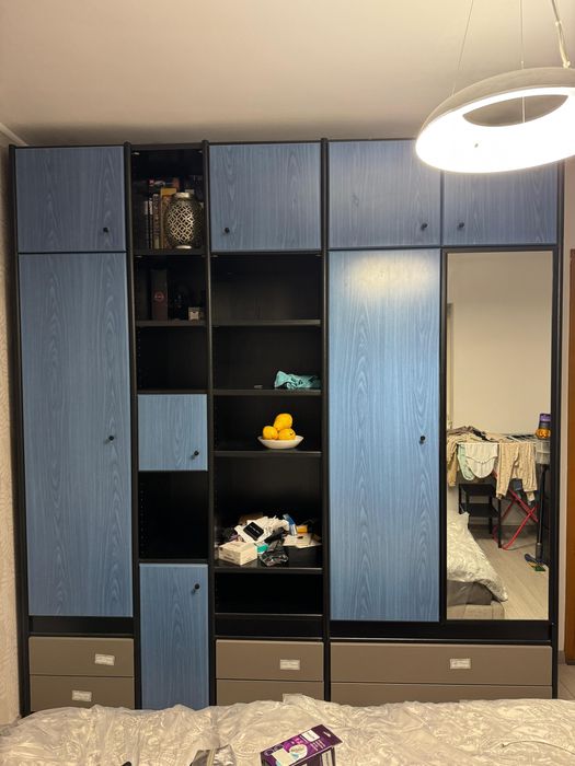DONEZ fronturi (usi) mobilier, cu aspect lemn, culoare albastru