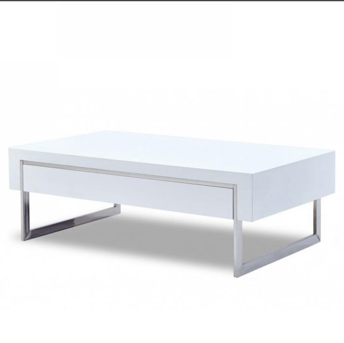 Испанский журнальный стол белый глянцевый