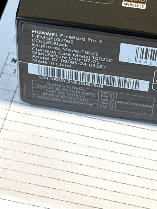 ЗАПЕЧАТАН Huawei FreeBuds Pro 4 Гаранция Vivacom 2027 Black / Черни