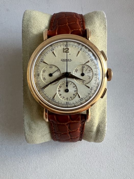 37 mm Jaeger Chronograph  18 k aur,mecanic,cal.UG 285