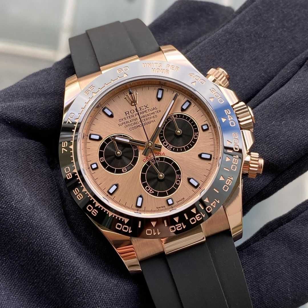 Часовници Rolex Daytona каучук / розово злато