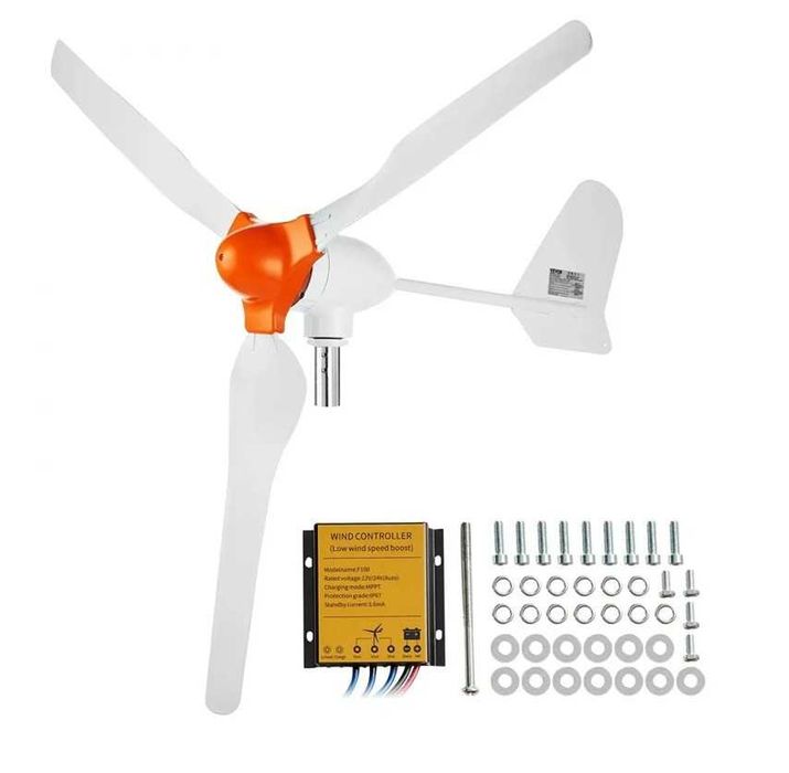 Turbina eoliana VEVOR 800W 12V/24V – 3 pale, MPPT inclus