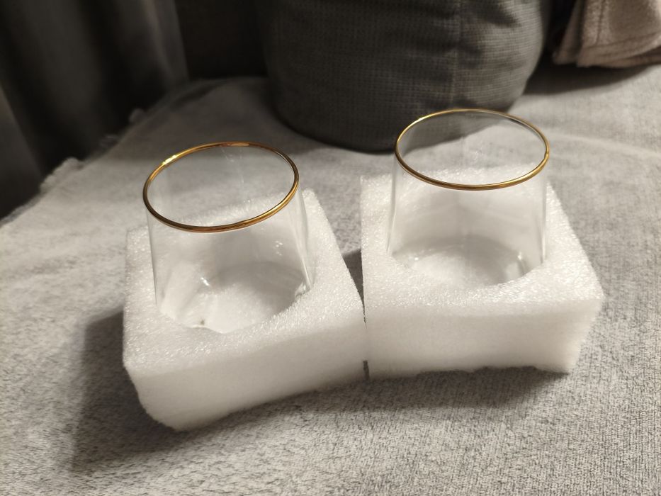 Set 2 pahare whisky Glasseam – design înclinat, 300 ml, stil modern