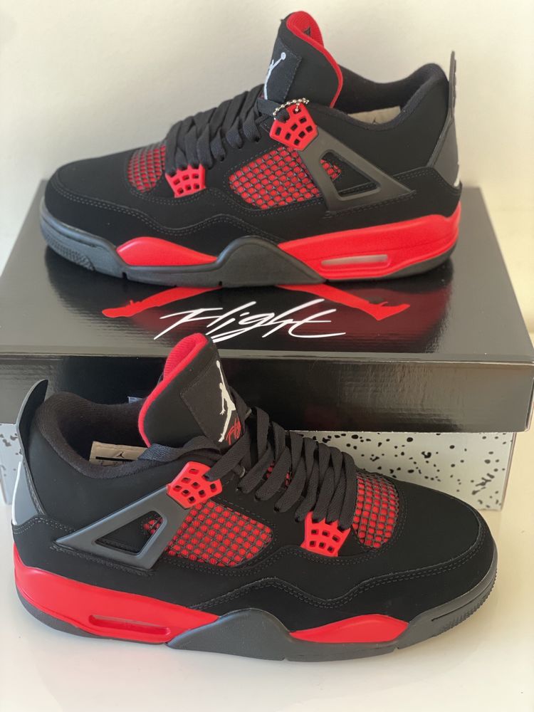 Air Jordan 4 Retro Red Thunder Black Nike 1 Bred Patent OG Cat
