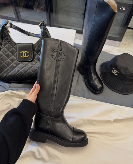 Зимние Сапоги шанель натуральная кожа 37размер