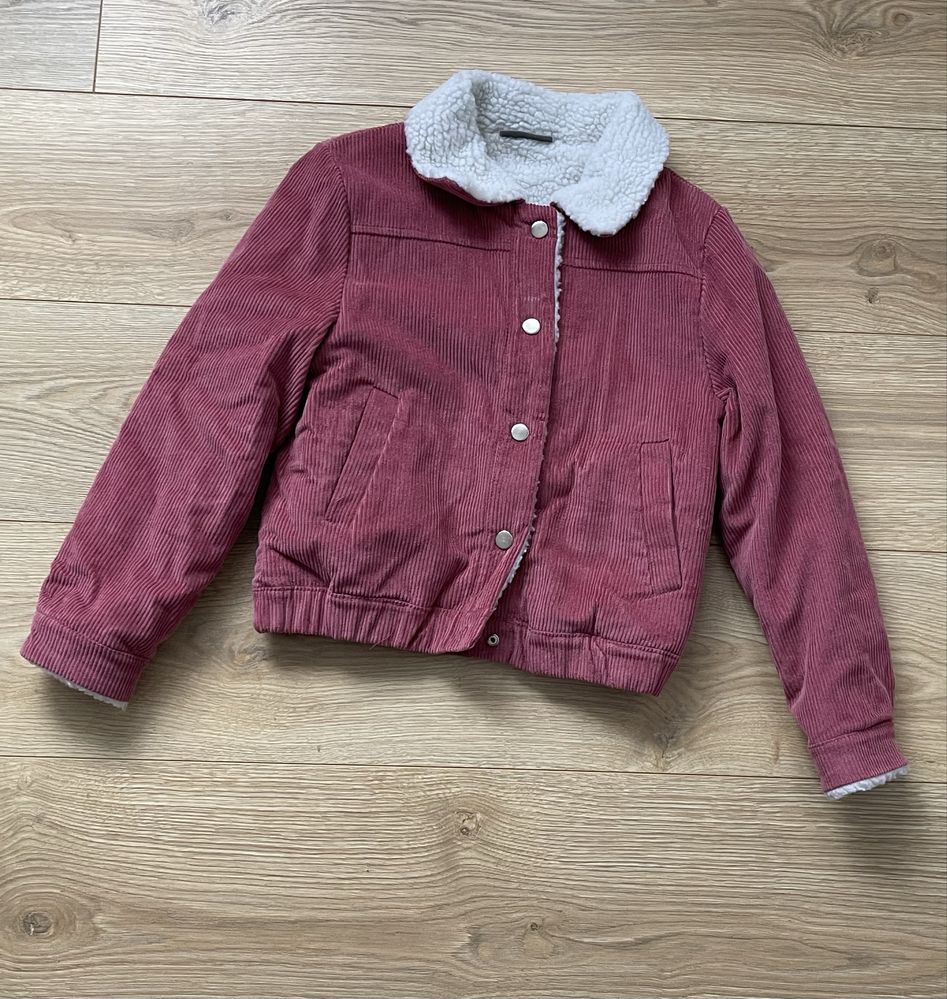 Geaca fete iarna denim cu blana 134
