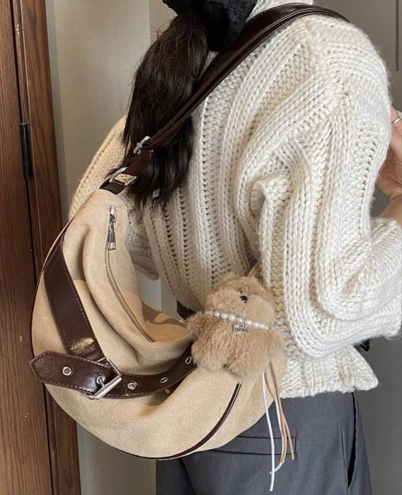 Голяма чанта от велур