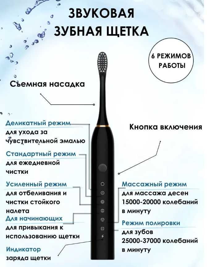 Электрическая зубная щетка Sonic Toothbrush X-3