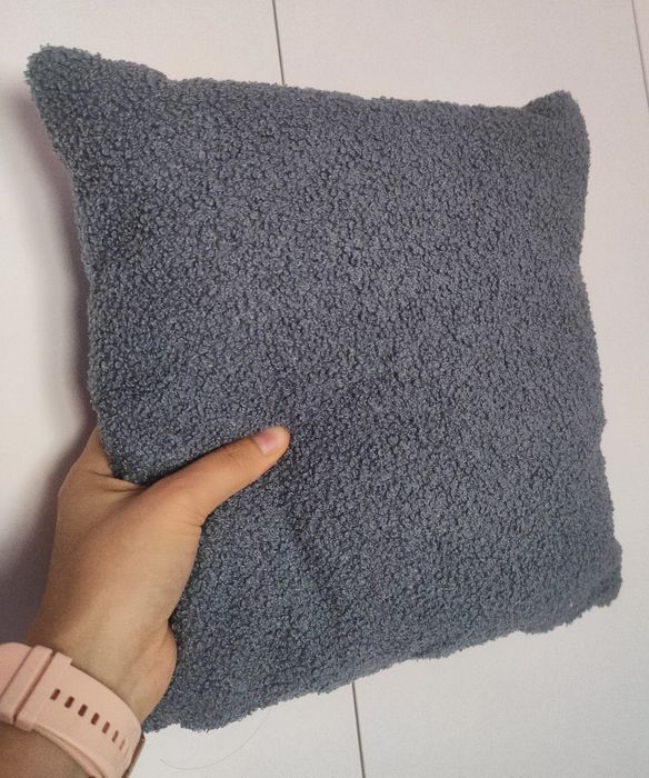Canapea extensibilă albastra, material boucle