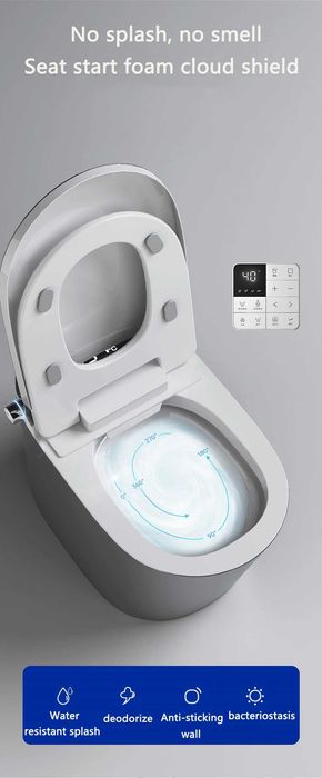 Мултифункционална сива смарт тоалетна L9 с биде подгрев сушене масаж