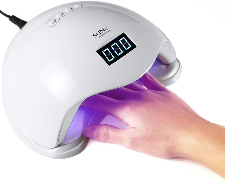 Set kit unghii false cu gel uv freza  lampa uv 48 W