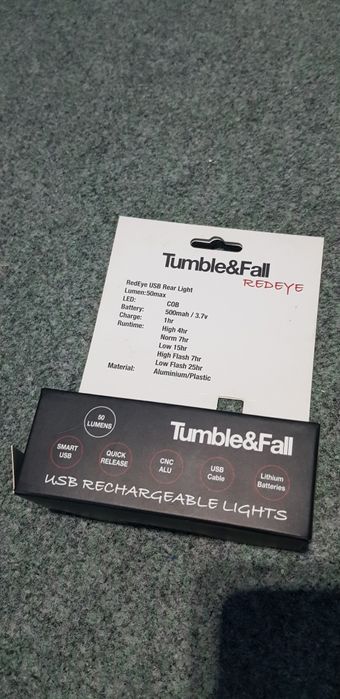 Lumina led roșie Tumble&Fall,Redeye,încărcare Usb,baterie litiu,Nou