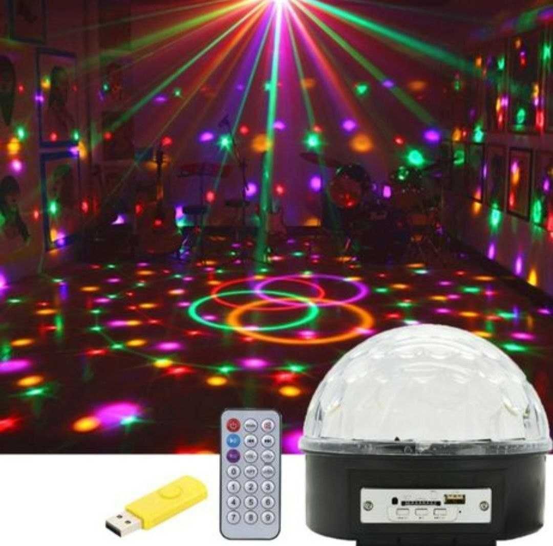 Диско шар Magic Ball Light MP3 с музыкой, флешкой и пультом