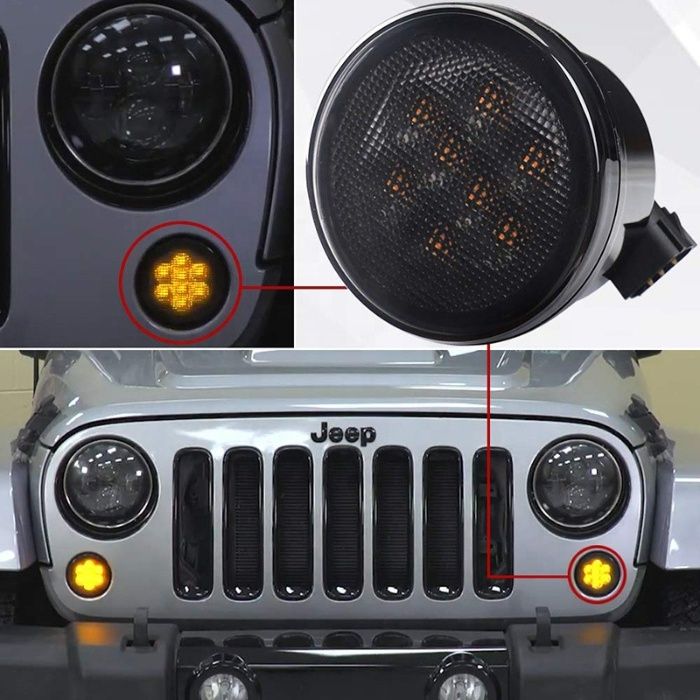 Semnalizari LED cu Angel Eyes Jeep Jeep Wrangler JK Rubicon Sahara 200
