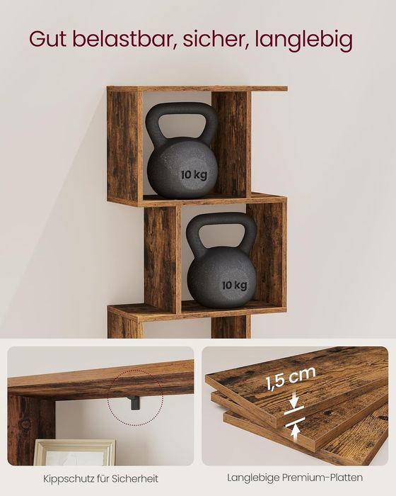 Bibliotecă cu 6 niveluri, 24 x 40 x 191cm