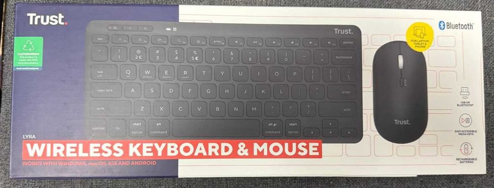Kit tastatura + mouse Trust Lyra Wireless  Negru